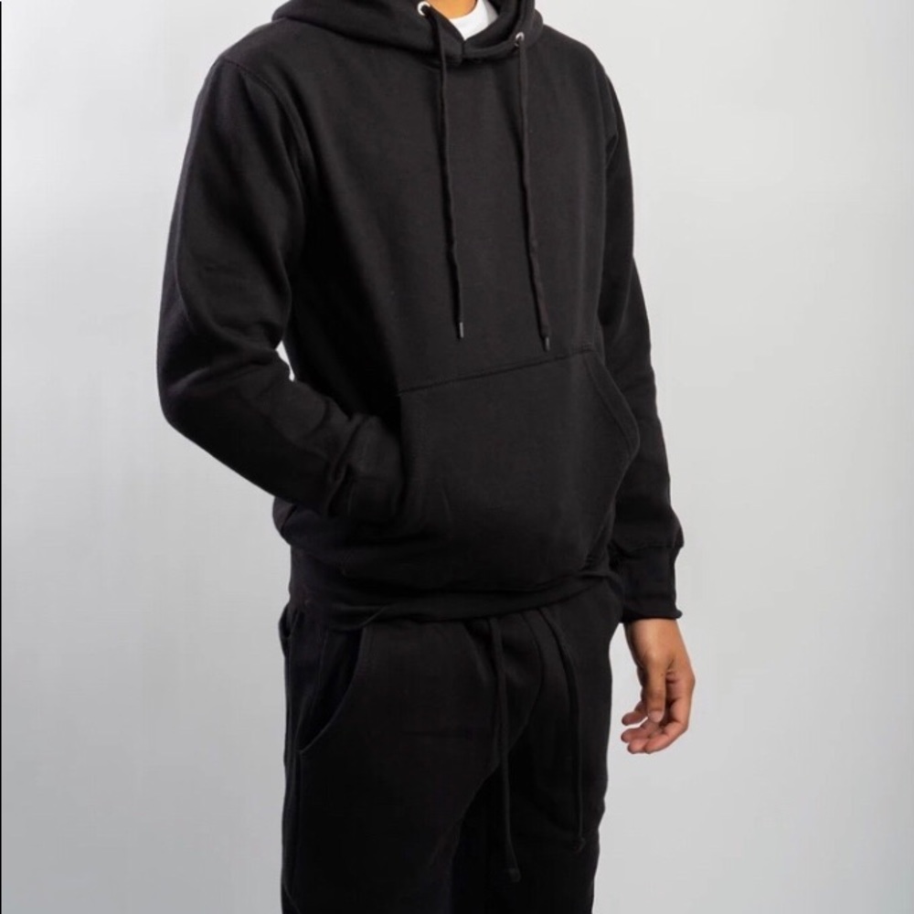 MEN All Black Tight Fleece Sweatsuit